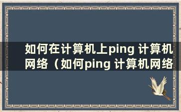 如何在计算机上ping 计算机网络（如何ping 计算机网络）